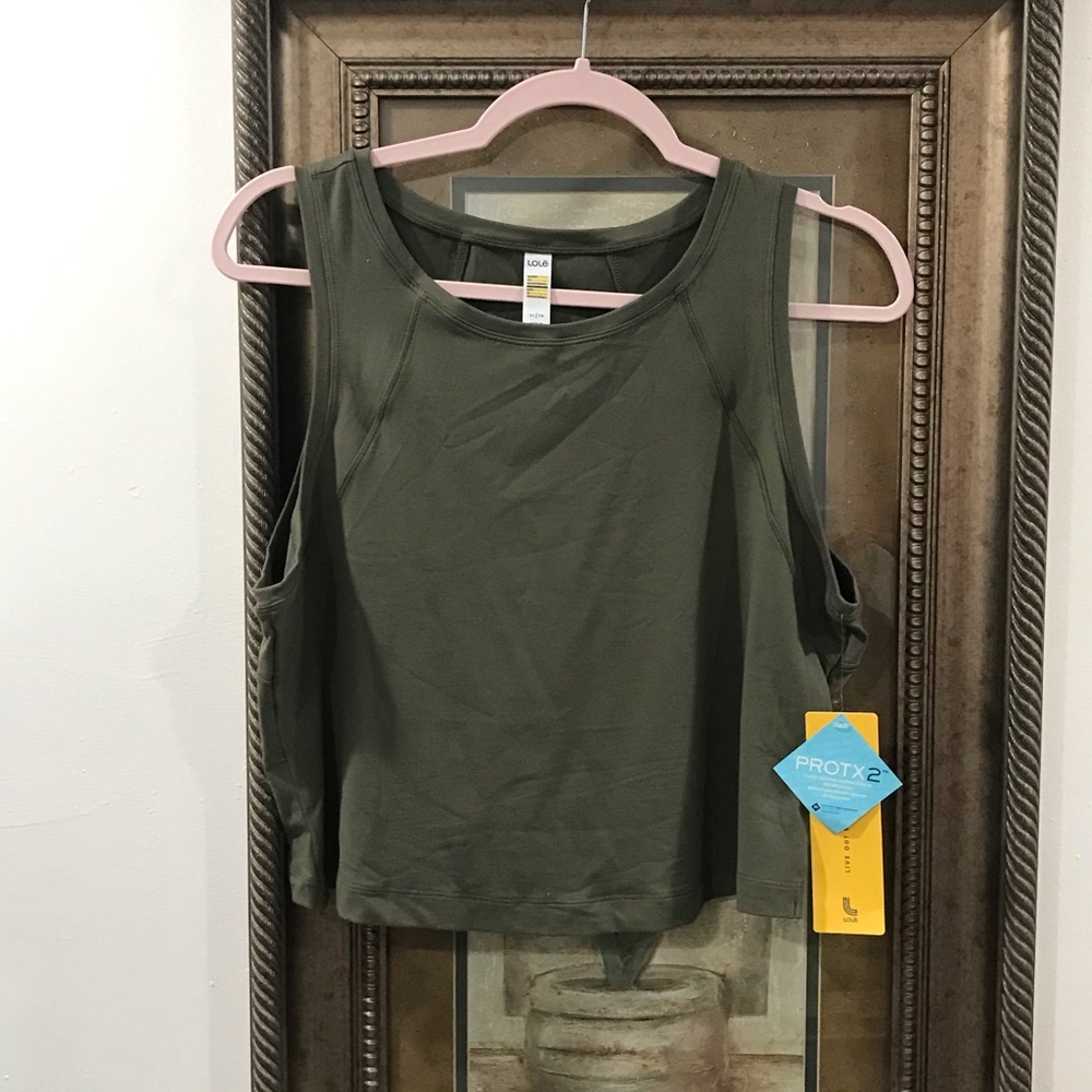 LOLE Olive Green Sleeveless Crop Tank